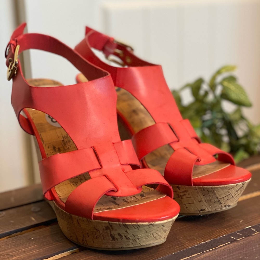 New!  Adorable G By Guess Wedge Sandal Heels
